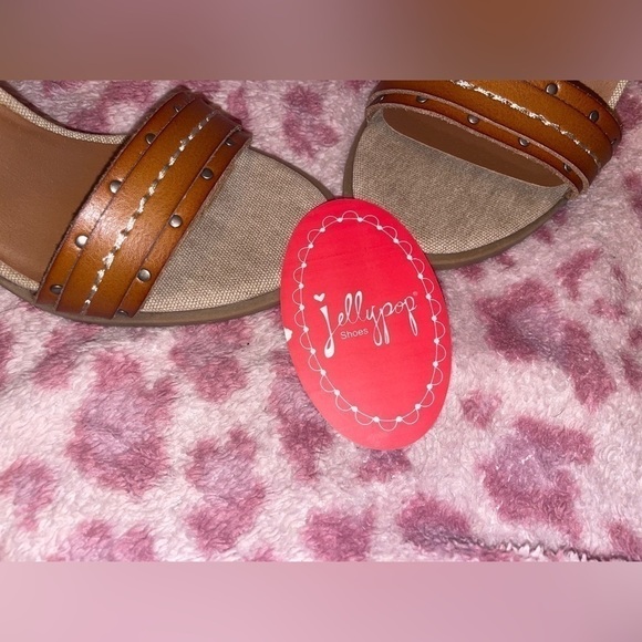 Jellypop Jelly Pop Open Toe Block Heel Sandal leather canvas shannen NEW - Picture 13 of 16